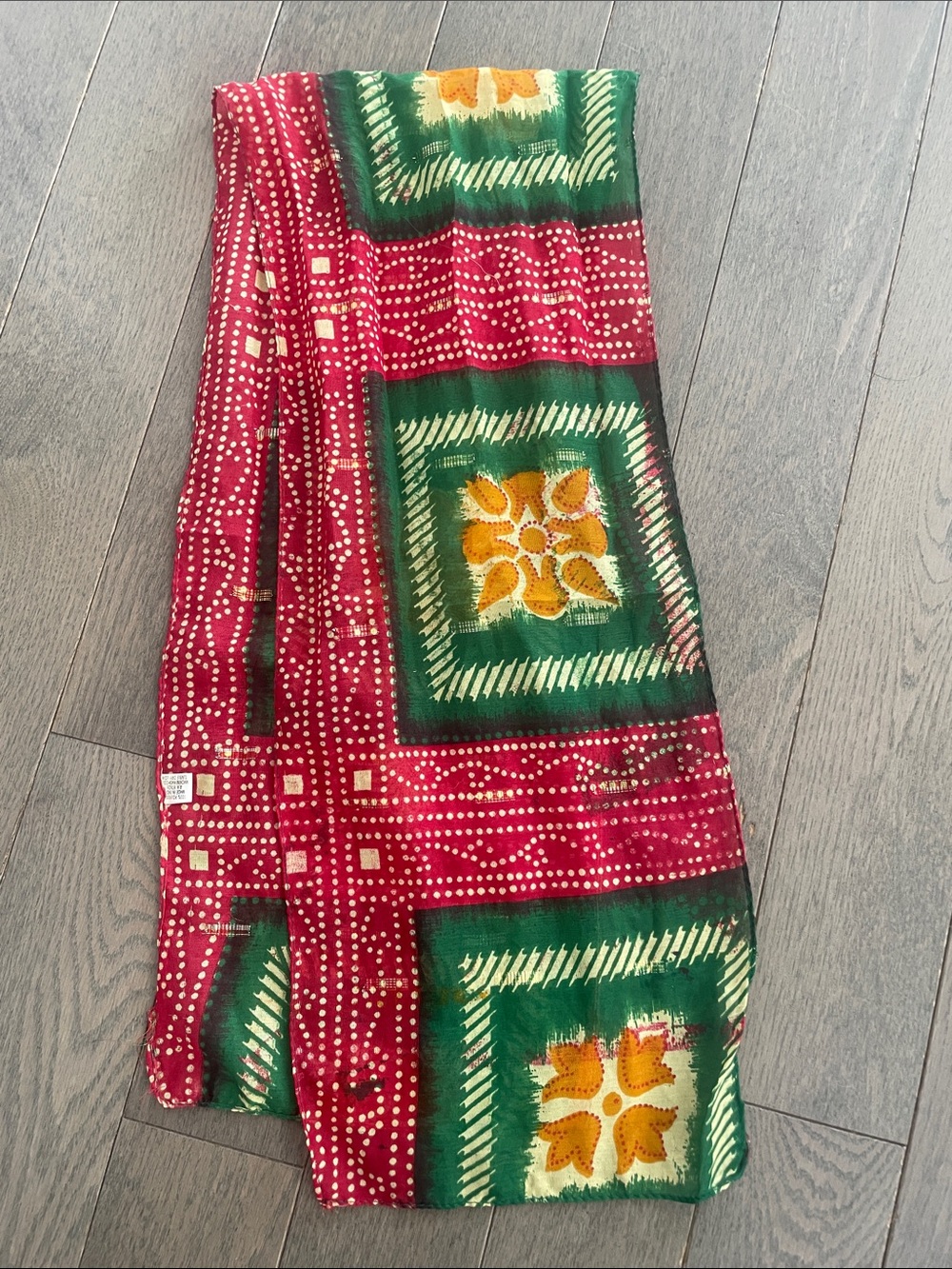 Vibrant Floral Patchwork Twilly Scarf π₯ - 41" x 8" Sparkle - Picture 3 of 8